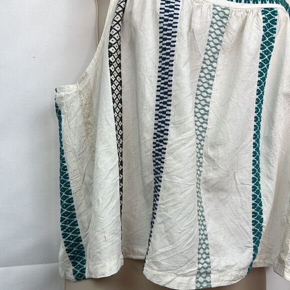 Splendid Elian Square Neck Tank Top size XL cream/teal - Picture 5 of 14